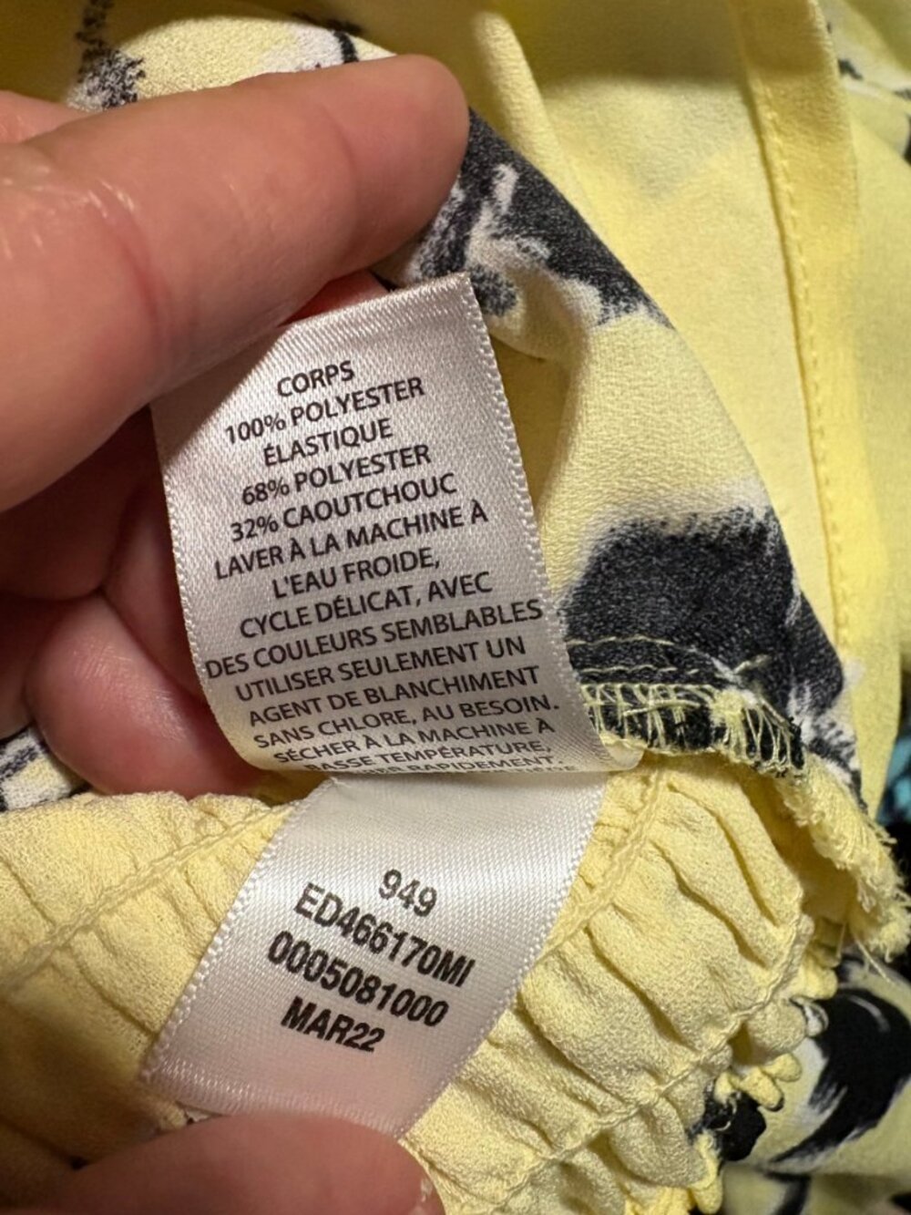 Open Edit Yellow Floral Ruched Cottagecore Milkmaid Crop Top L - Picture 8 of 8